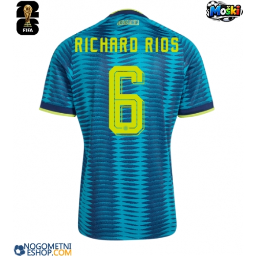 Moški Nogometni dresi Kolumbija Richard Rios #6 Gostujoči SP 2026 Kratek Rokav